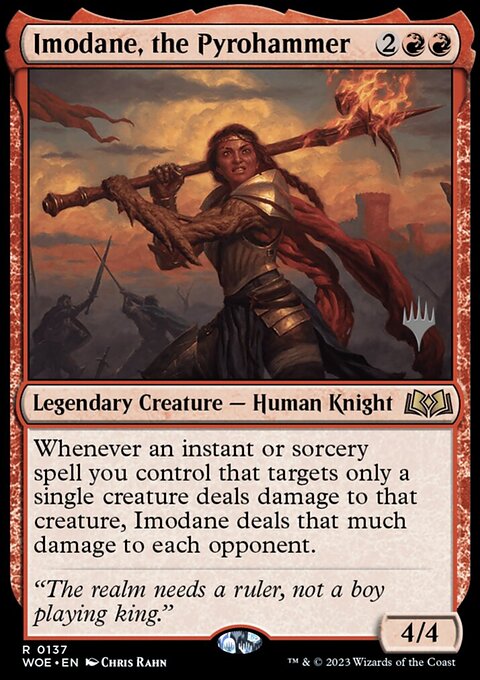 Imodane, the Pyrohammer, Wilds of Eldraine Promos #137p, Magic: The Gathering card