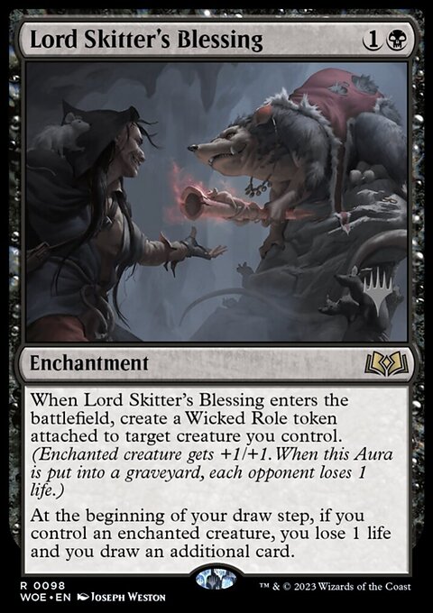 Lord Skitter's Blessing, Wilds of Eldraine Promos #98p, Magic: The Gathering card
