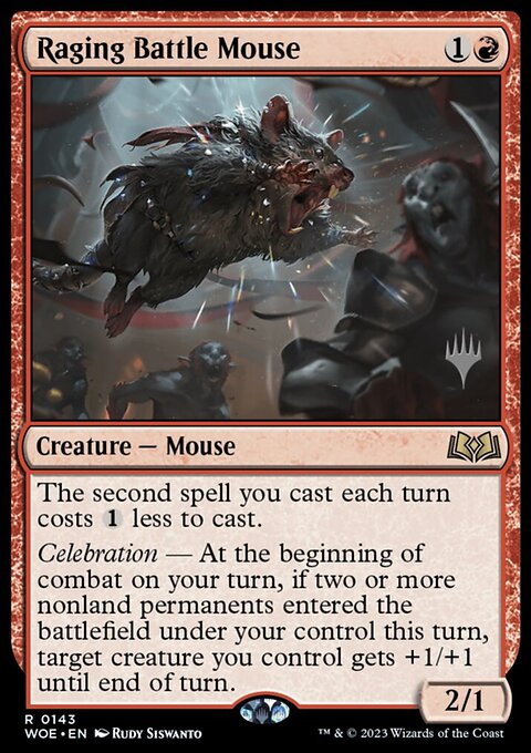 Raging Battle Mouse, Wilds of Eldraine Promos #143p, Magic: The Gathering card