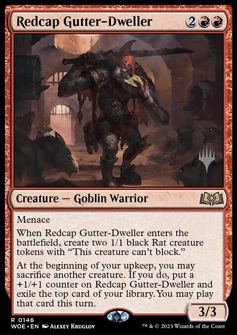 Redcap Gutter-Dweller, Wilds of Eldraine Promos #146p, Magic: The Gathering card