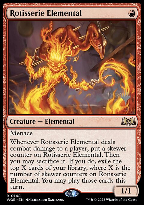 Rotisserie Elemental, Wilds of Eldraine Promos #148p, Magic: The Gathering card