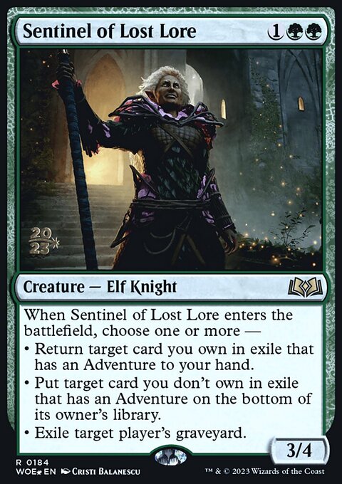 Sentinel of Lost Lore, Wilds of Eldraine Promos #184s, Magic: The Gathering card