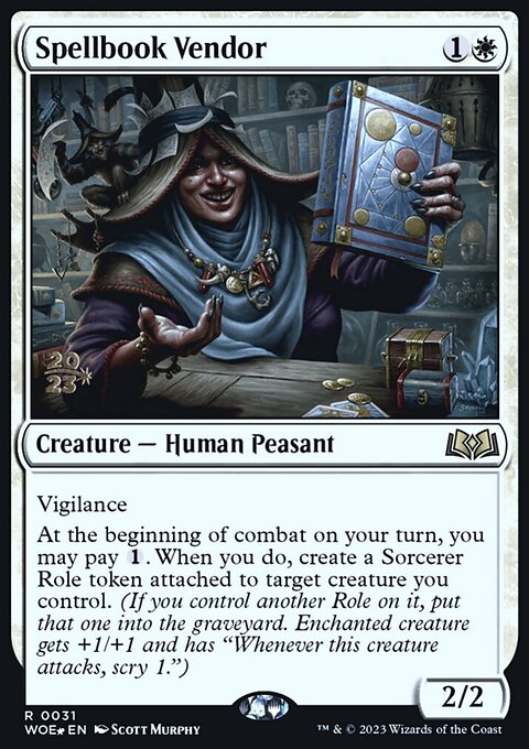 Spellbook Vendor, Wilds of Eldraine Promos #31s, Magic: The Gathering card