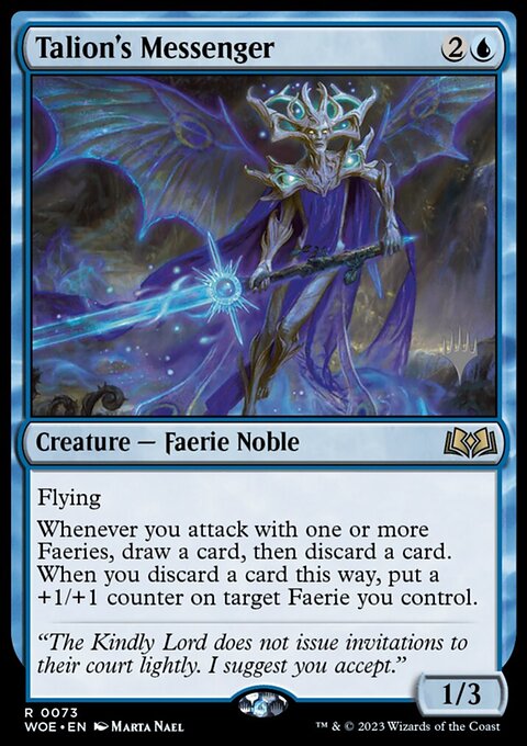 Talion's Messenger, Wilds of Eldraine Promos #73p, Magic: The Gathering card