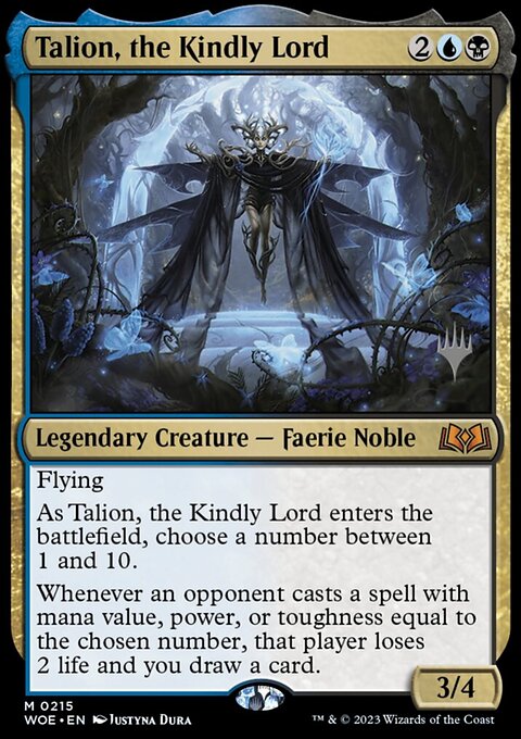 Talion, the Kindly Lord, Wilds of Eldraine Promos #215p, Magic: The Gathering card