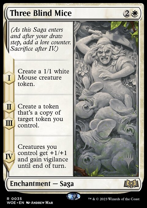 Three Blind Mice, Wilds of Eldraine Promos #35p, Magic: The Gathering card