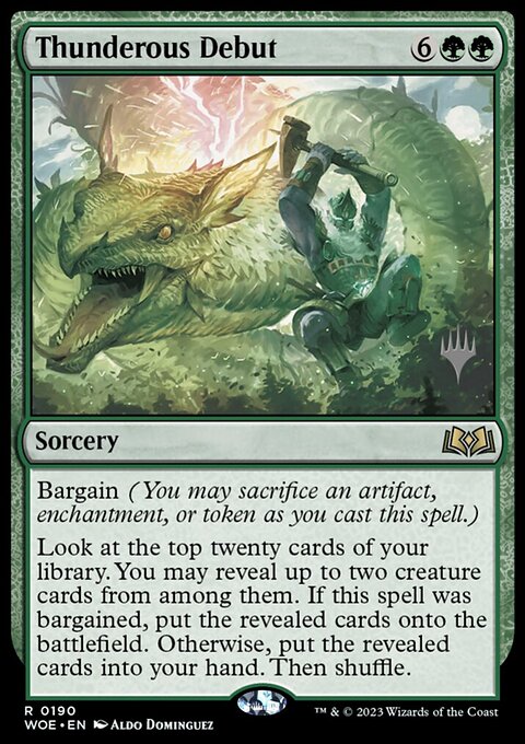 Thunderous Debut, Wilds of Eldraine Promos #190p, Magic: The Gathering card