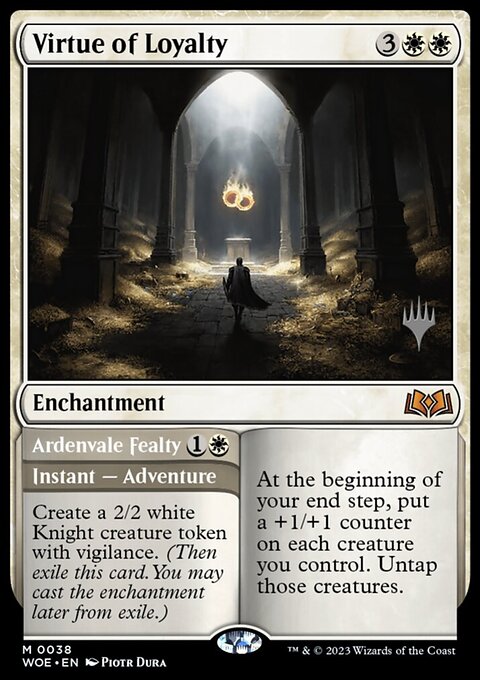 Virtue of Loyalty // Ardenvale Fealty, Wilds of Eldraine Promos #38p, Magic: The Gathering card