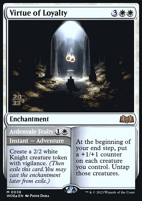 Virtue of Loyalty // Ardenvale Fealty, Wilds of Eldraine Promos #38s, Magic: The Gathering card