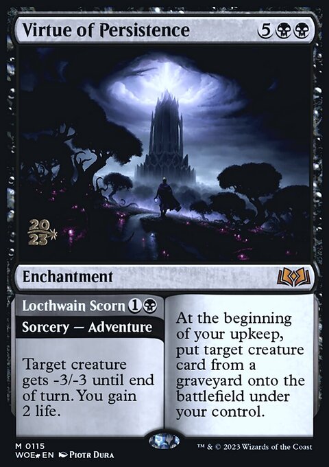 Virtue of Persistence // Locthwain Scorn, Wilds of Eldraine Promos #115s, Magic: The Gathering card