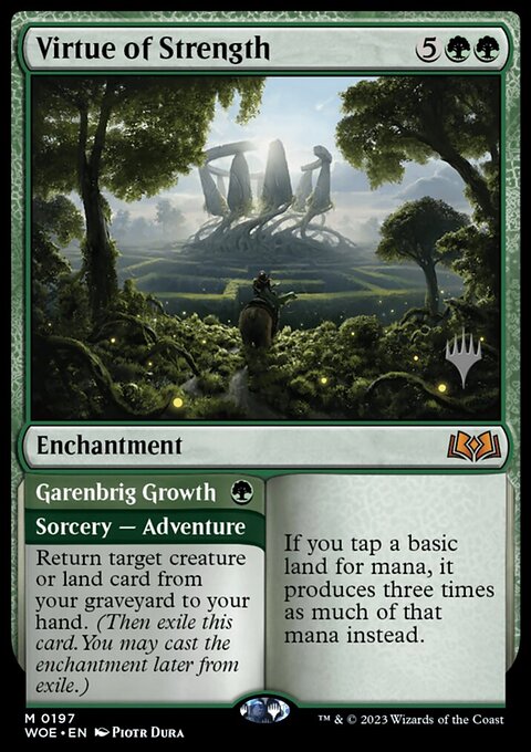 Virtue of Strength // Garenbrig Growth, Wilds of Eldraine Promos #197p, Magic: The Gathering card