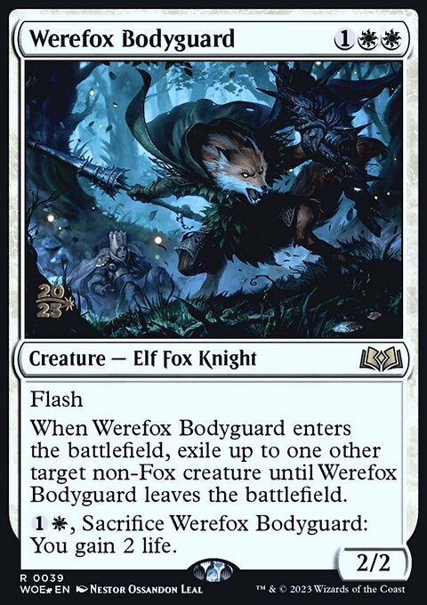 Werefox Bodyguard, Wilds of Eldraine Promos #39s, Magic: The Gathering card