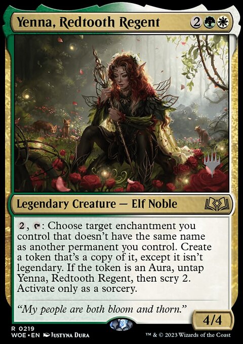 Yenna, Redtooth Regent, Wilds of Eldraine Promos #219p, Magic: The Gathering card