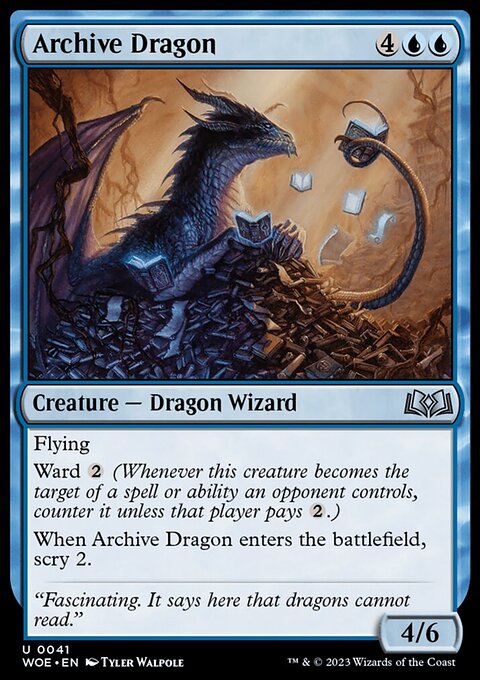 Archive Dragon, Wilds of Eldraine #41, Magic: The Gathering card