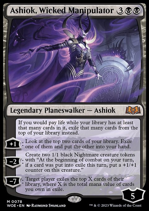 Ashiok, Wicked Manipulator, Wilds of Eldraine #78, Magic: The Gathering card