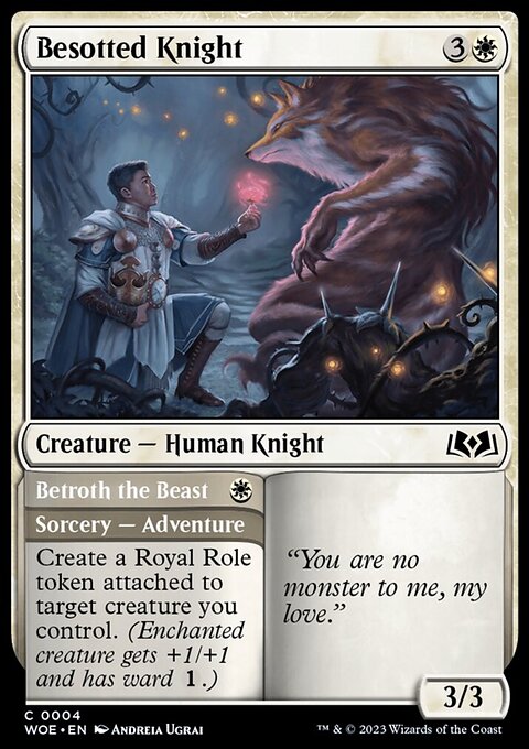 Besotted Knight // Betroth the Beast, Wilds of Eldraine #4, Magic: The Gathering card