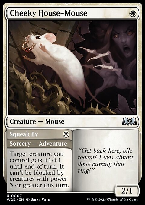 Cheeky House-Mouse // Squeak By, Wilds of Eldraine #7, Magic: The Gathering card