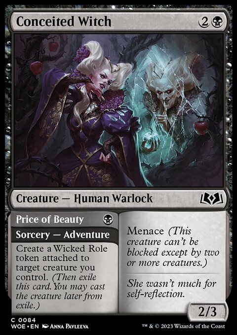 Conceited Witch // Price of Beauty, Wilds of Eldraine #84, Magic: The Gathering card