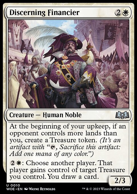 Discerning Financier, Wilds of Eldraine #10, Magic: The Gathering card