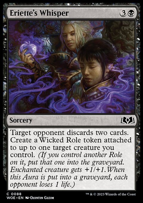 Eriette's Whisper, Wilds of Eldraine #88, Magic: The Gathering card