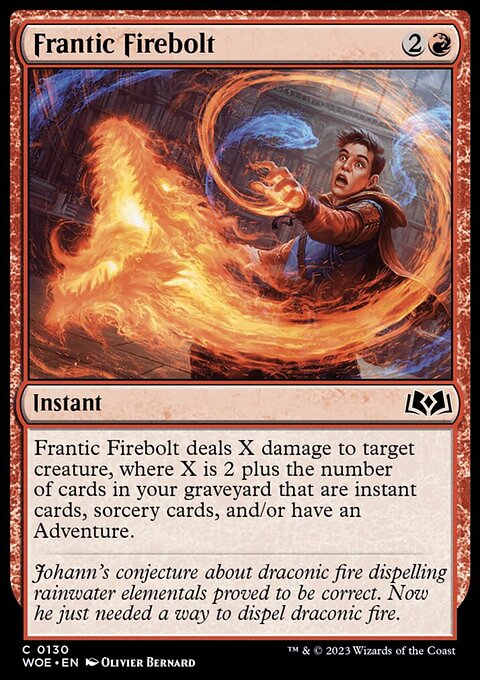 Frantic Firebolt, Wilds of Eldraine #130, Magic: The Gathering card