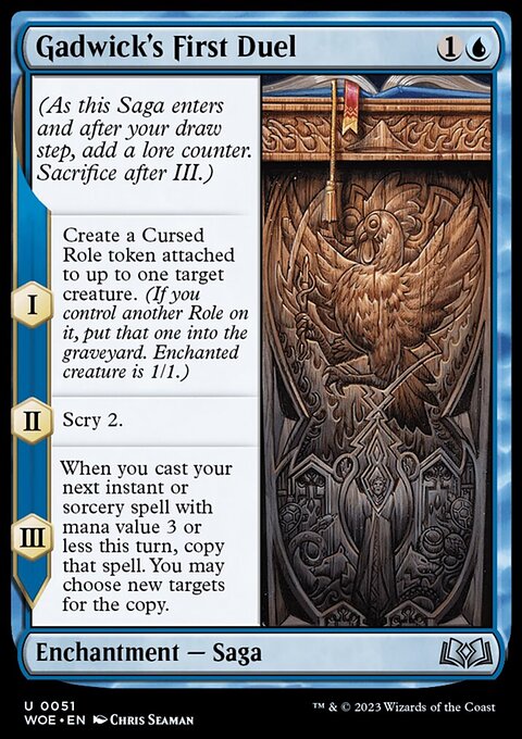 Gadwick's First Duel, Wilds of Eldraine #51, Magic: The Gathering card