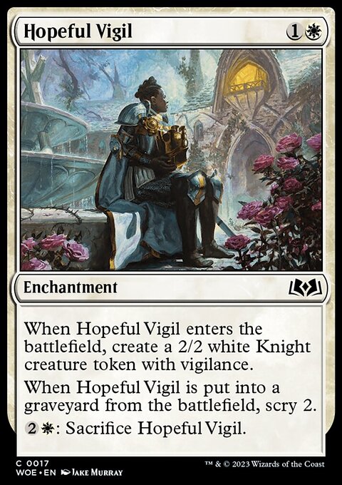 Hopeful Vigil, Wilds of Eldraine #17, Magic: The Gathering card