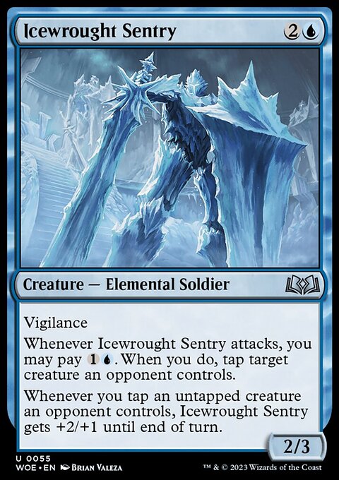 Icewrought Sentry, Wilds of Eldraine #55, Magic: The Gathering card