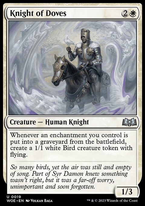 Knight of Doves, Wilds of Eldraine #19, Magic: The Gathering card