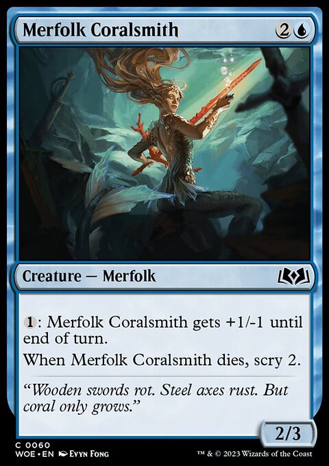 Merfolk Coralsmith, Wilds of Eldraine #60, Magic: The Gathering card