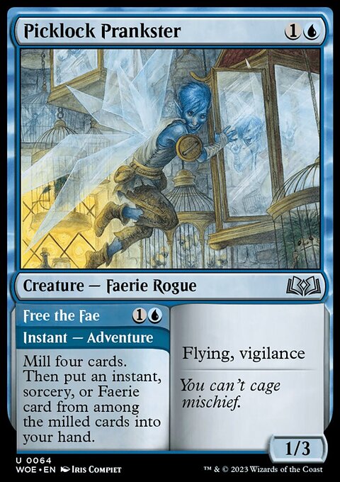 Picklock Prankster // Free the Fae, Wilds of Eldraine #64, Magic: The Gathering card