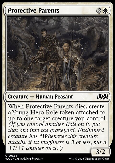 Protective Parents, Wilds of Eldraine #24, Magic: The Gathering card