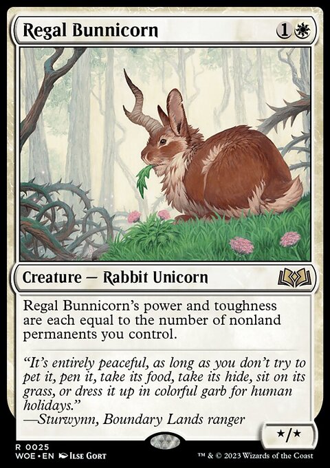 Regal Bunnicorn, Wilds of Eldraine #25, Magic: The Gathering card