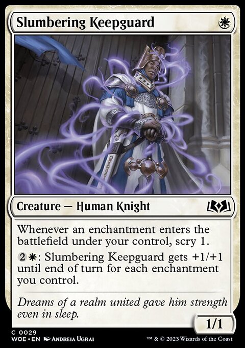 Slumbering Keepguard, Wilds of Eldraine #29, Magic: The Gathering card