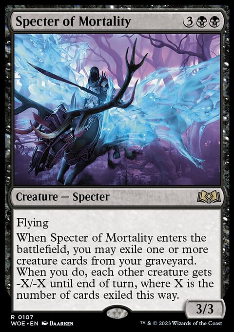 Specter of Mortality, Wilds of Eldraine #107, Magic: The Gathering card