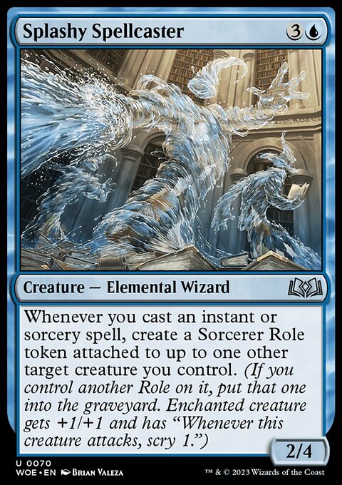 Splashy Spellcaster, Wilds of Eldraine #70, Magic: The Gathering card