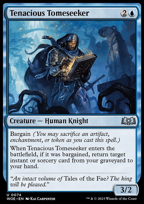 Tenacious Tomeseeker, Wilds of Eldraine #74, Magic: The Gathering card