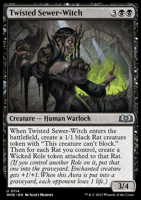 Twisted Sewer-Witch, Wilds of Eldraine #114, Magic: The Gathering card
