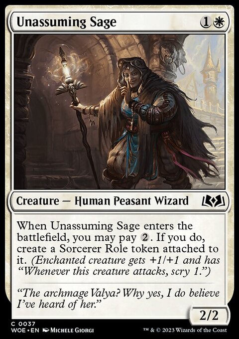 Unassuming Sage, Wilds of Eldraine #37, Magic: The Gathering card