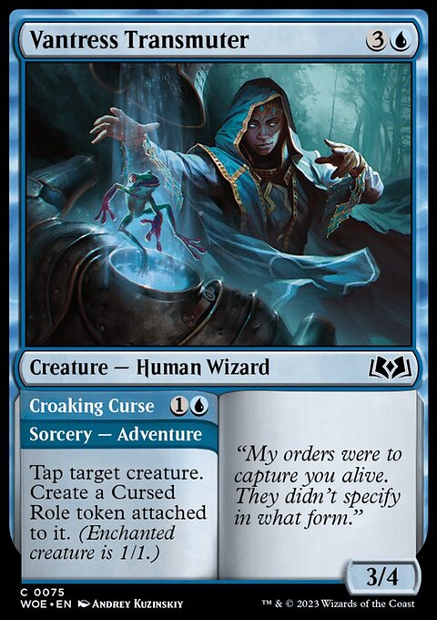 Vantress Transmuter // Croaking Curse, Wilds of Eldraine #75, Magic: The Gathering card