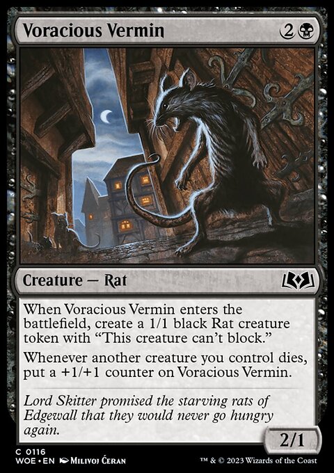 Voracious Vermin, Wilds of Eldraine #116, Magic: The Gathering card