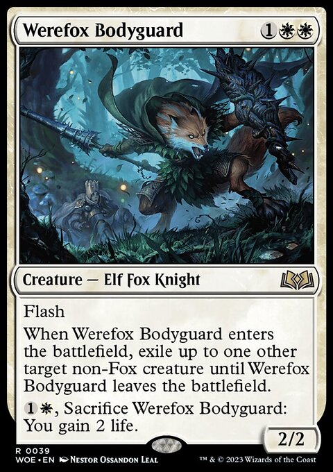 Werefox Bodyguard, Wilds of Eldraine #39, Magic: The Gathering card