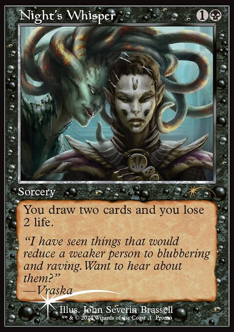 Night's Whisper, Wizards Play Network 2024 #18, Magic: The Gathering card