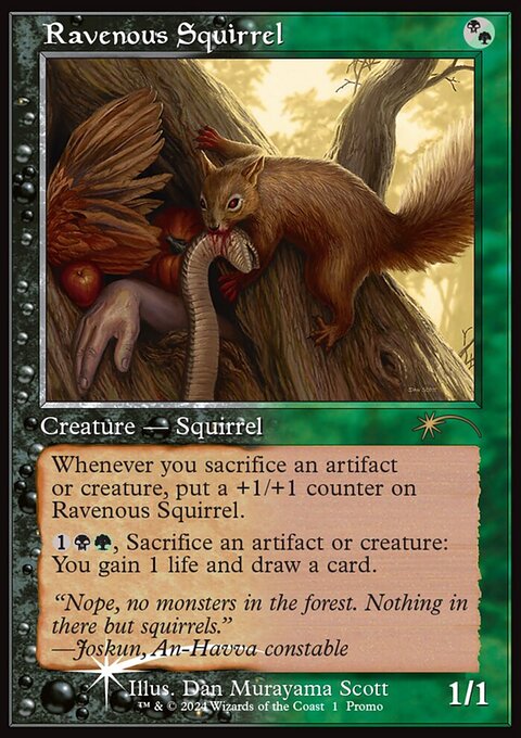 Ravenous Squirrel, Wizards Play Network 2024 #15, Magic: The Gathering card