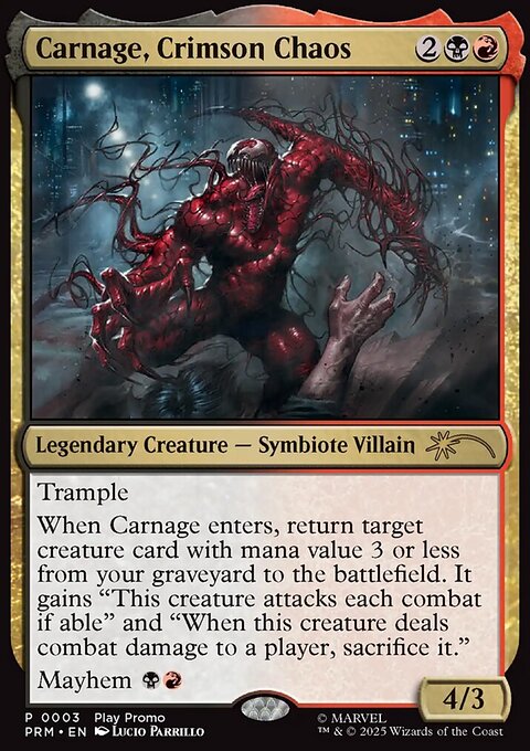Carnage, Crimson Chaos, Wizards Play Network 2025 #13, Magic: The Gathering card