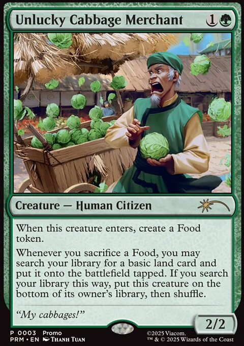 Unlucky Cabbage Merchant, Wizards Play Network 2025 #15, Magic: The Gathering card