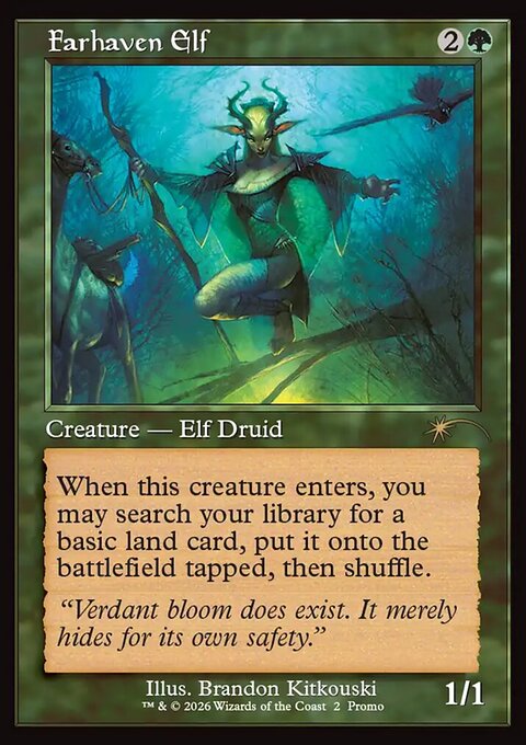 Farhaven Elf, Wizards Play Network 2026 #2, Magic: The Gathering card