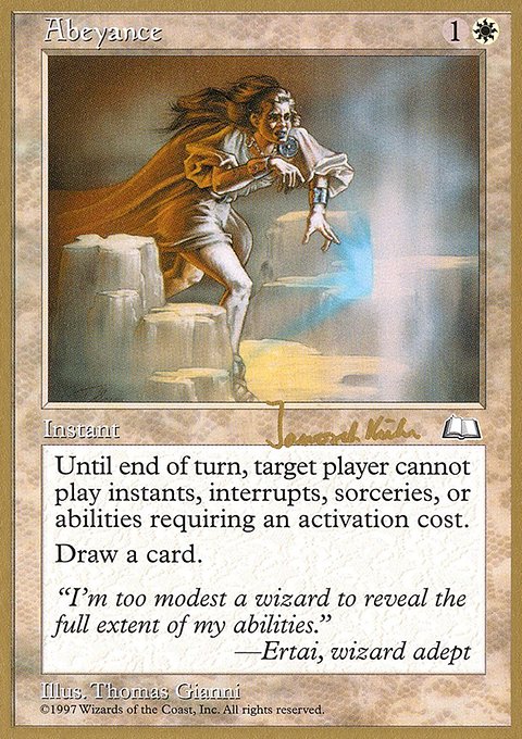 Abeyance, World Championship Decks 1997 #jk1, Magic: The Gathering card