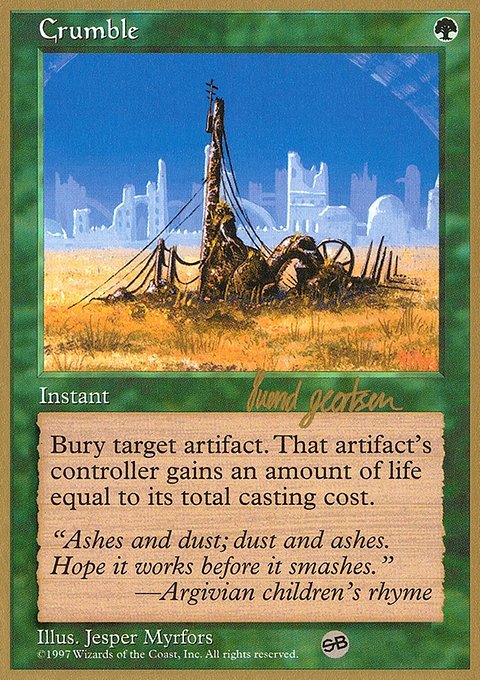 Crumble, World Championship Decks 1997 #sg287sb, Magic: The Gathering card