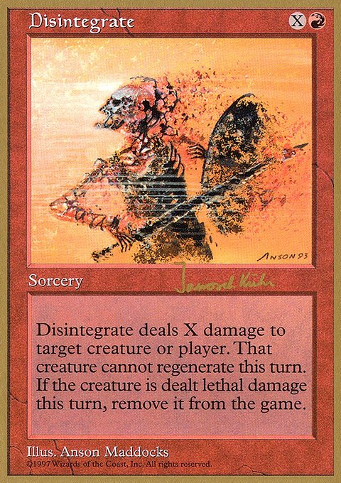 Disintegrate, World Championship Decks 1997 #jk219, Magic: The Gathering card